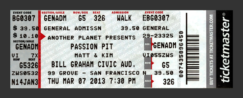 Ticketmaster Concert Ticket